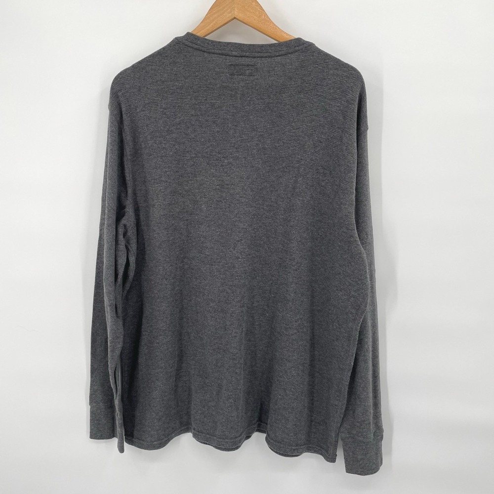 Polo Ralph Lauren XXL Waffle Knit Long Sleeve Shirt Charcoal Gray Pony Logo 2XL - Picture 3 of 5